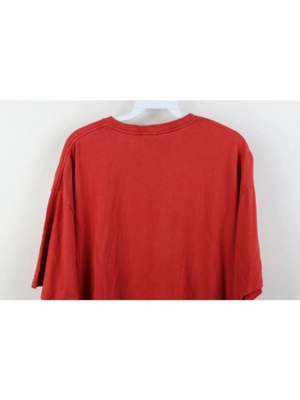 Vintage Y2K Nike Mens XL Distressed Travis Scott Mini Swoosh Cotton T-Shirt Red